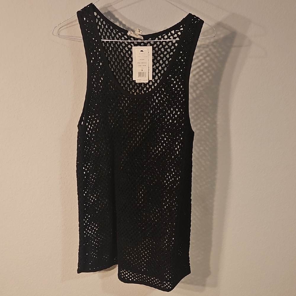 Soft by Joie Trishna Black Crochet Tank Top - Women Sz M- New